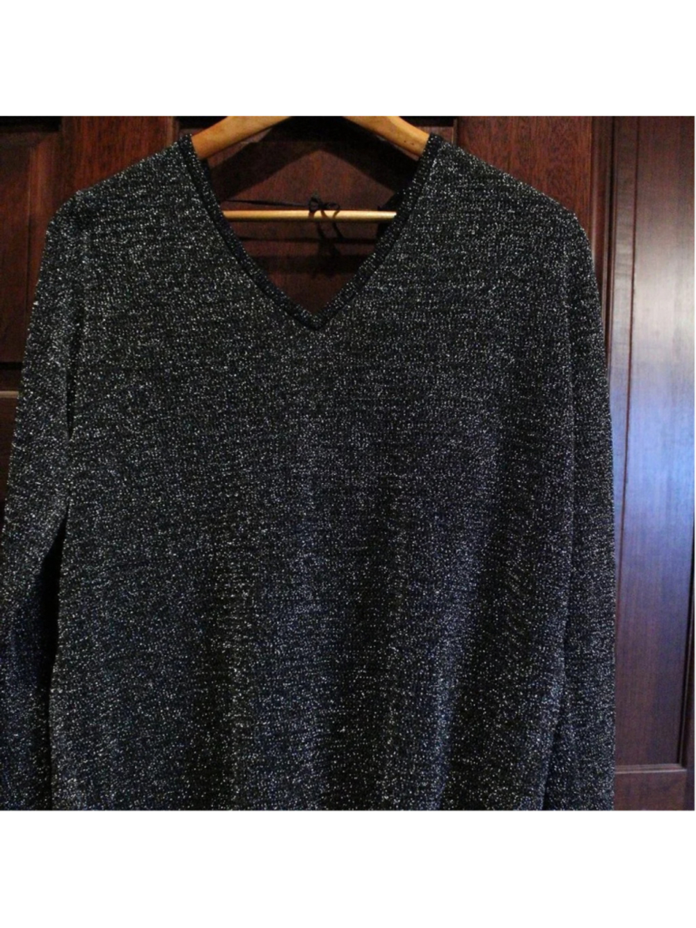 NYDJ Metallic Double V-Neck Sweater L - Picture 2 of 8